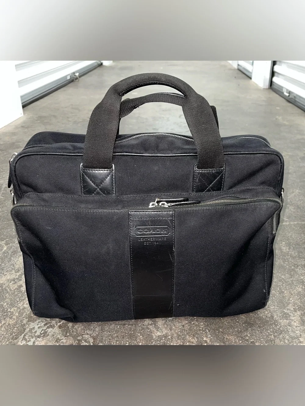 Coach Bag Men’s Shoulder 6408 Black Nylon Leather COACH